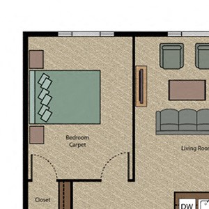 1 Bedroom Large